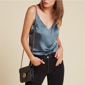 Reformation Silk Teal Top S